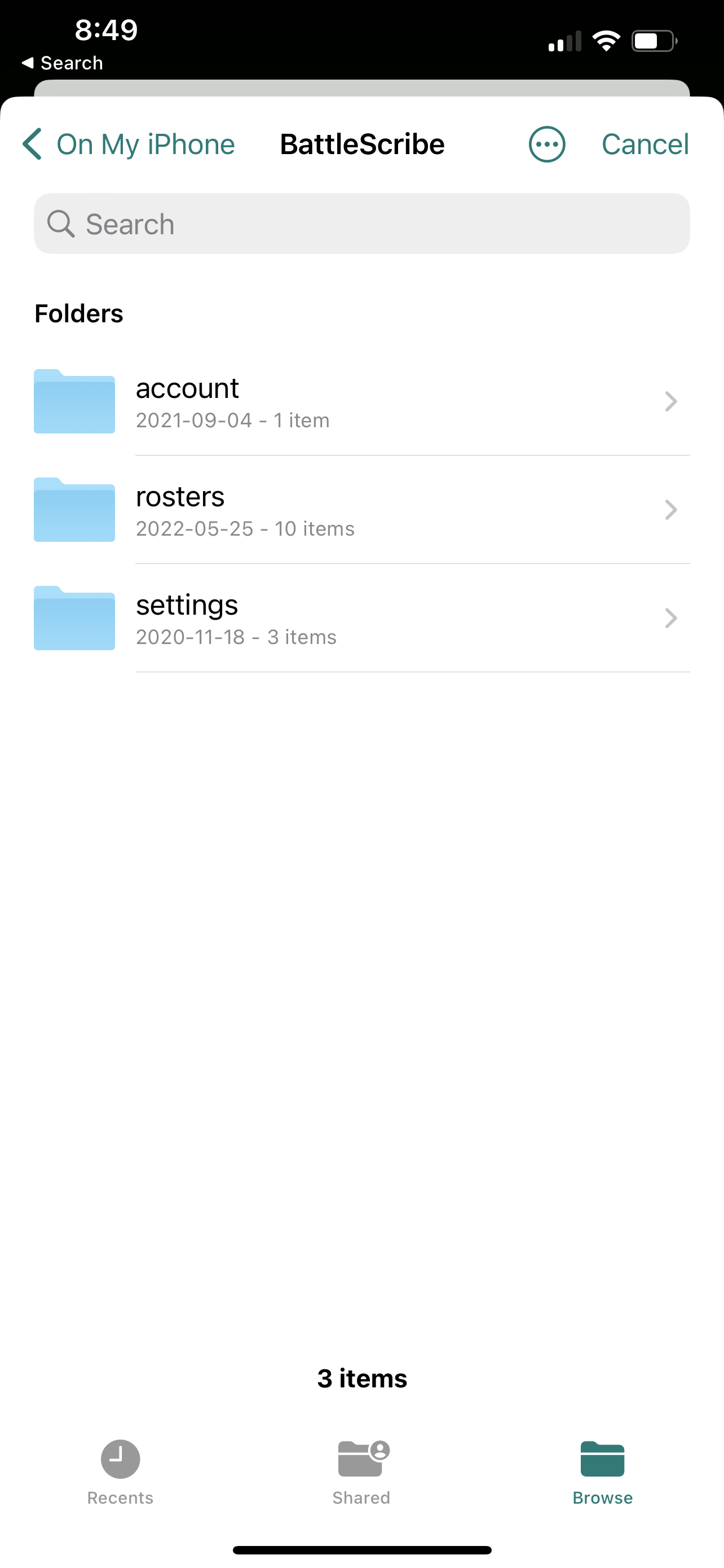 iOS preview showing import confirmation